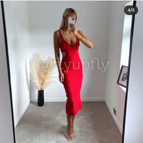 ZARA* Cut Out Midi Dress - Picture 2 of 8